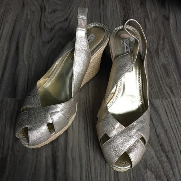 Via Spiga Wedge 4” Heels espadrilles Sandals - Picture 1 of 6
